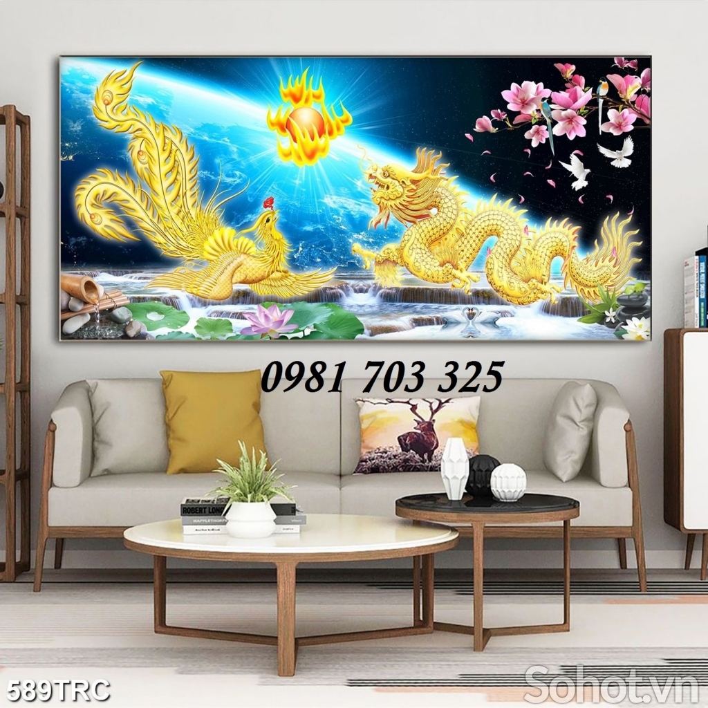 tranh rồng phượng, gạch tranh phong thủy