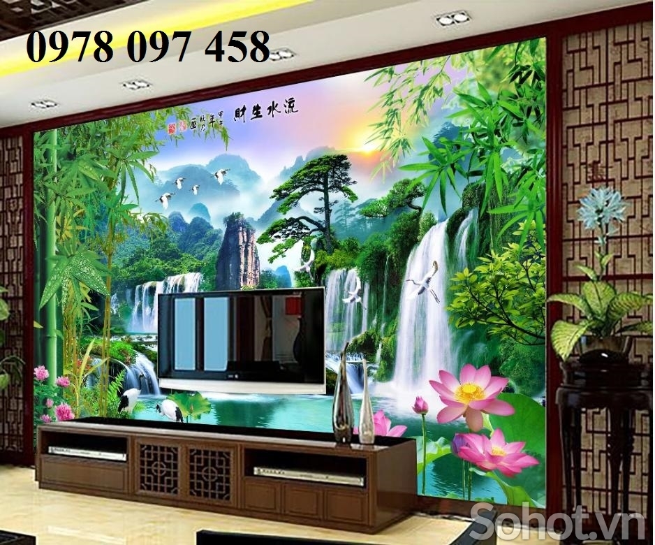 Gạch tranh 3D - tranh thác nước