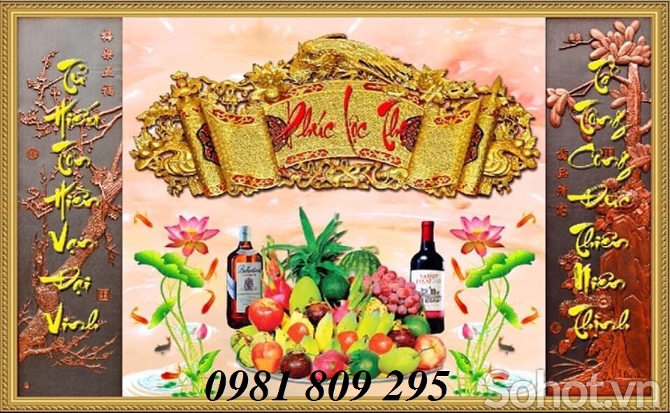 gạch tranh 3d phòng thờ gia tiên