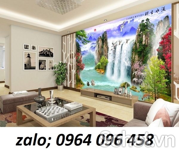 Tranh cảnh 3d sơn thủy hữu tình tranh gạch 3d ốp tường - 777CL