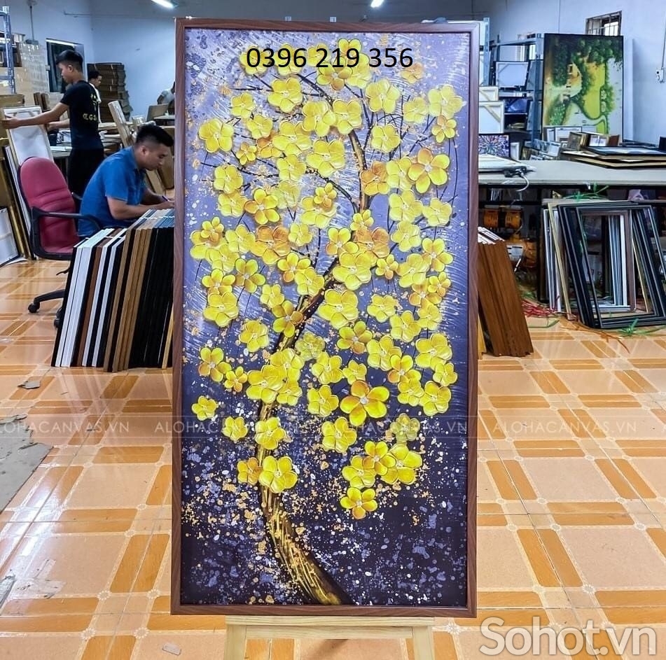 Tranh gạch men ốp lát trang trí tường Cây Kim Tiền