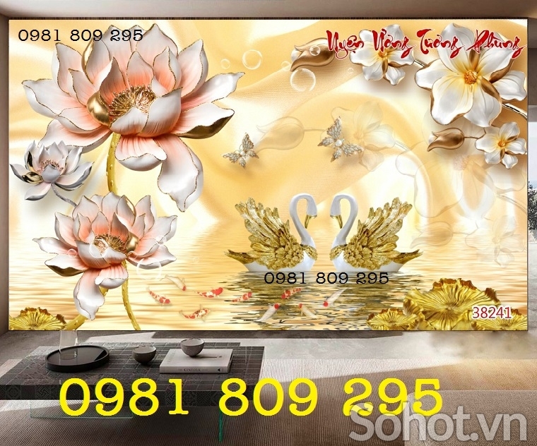 tranh 3d, tranh hoa ngọc, tranh gach 3d