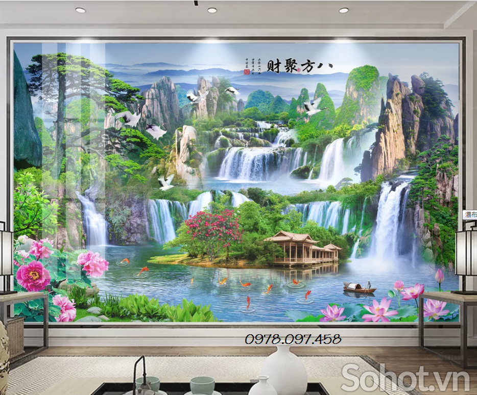 phong cảnh quê hương - tranh gạch