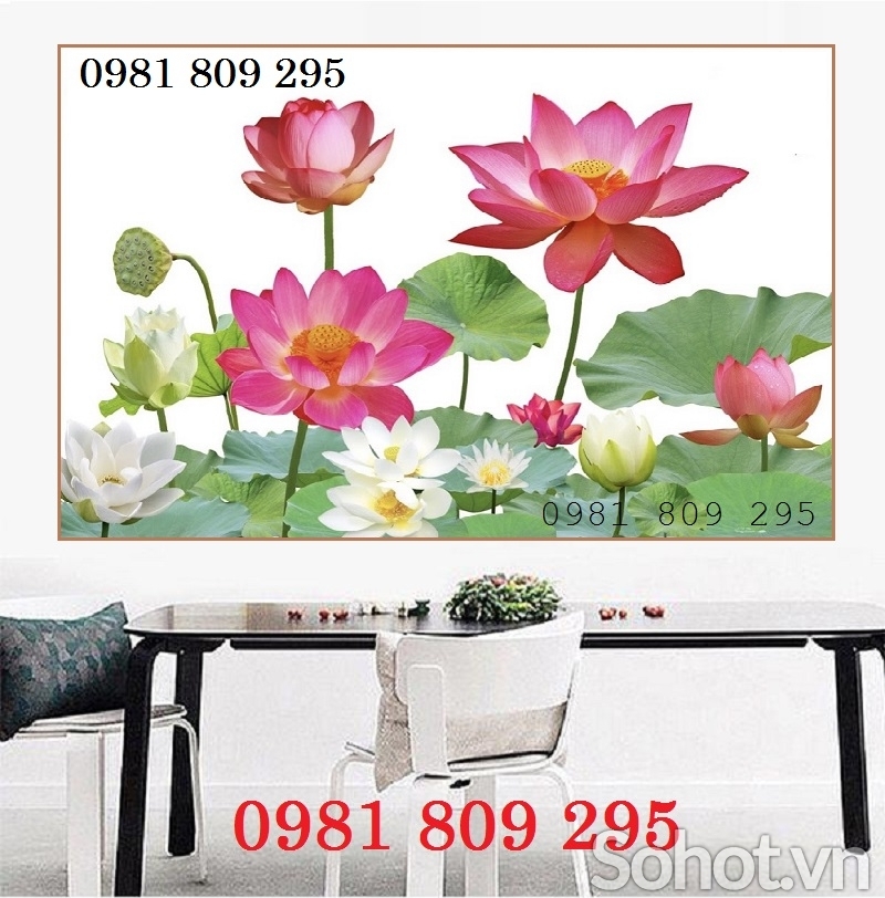 Gạch 3d hoa sen , tranh gạch men