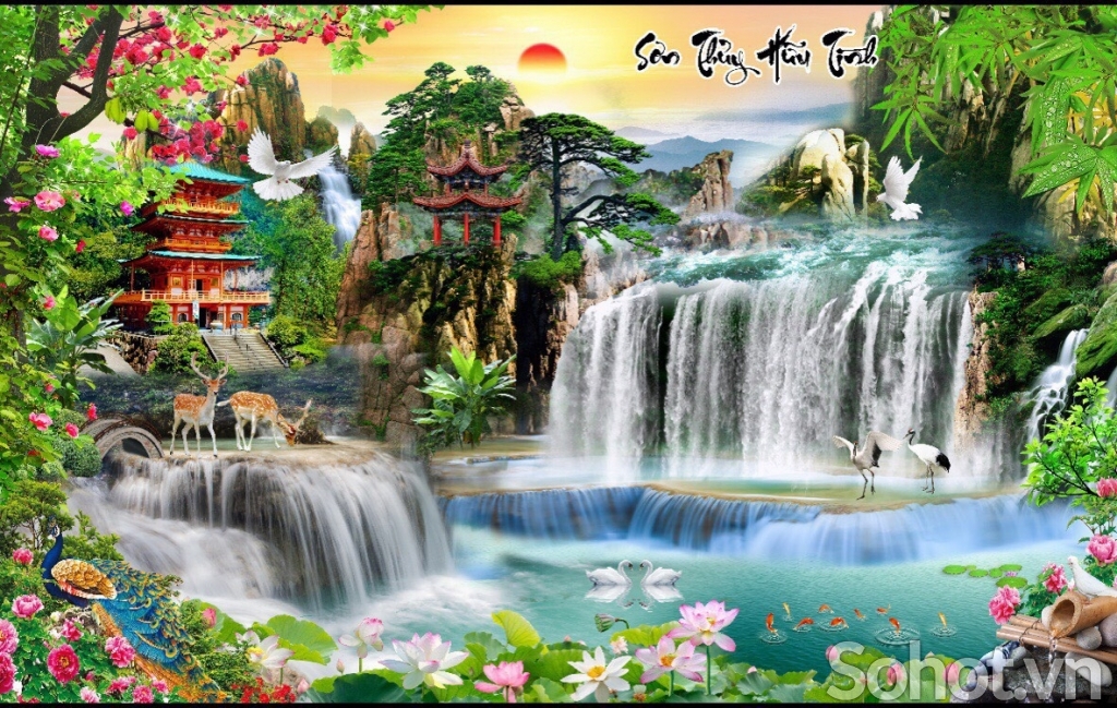 Tranh gạch-gạch tranh 3D phong cảnh