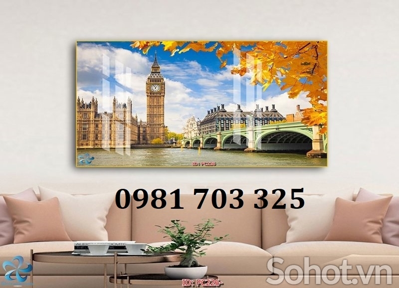 Gạch tranh 3D trang trí phòng khách đẹp