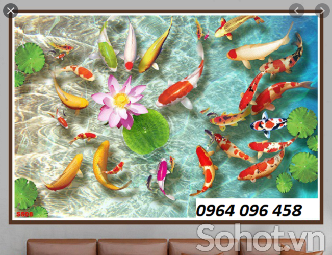 Tranh gạch 3d tranh cá phong thủy - 234XTC
