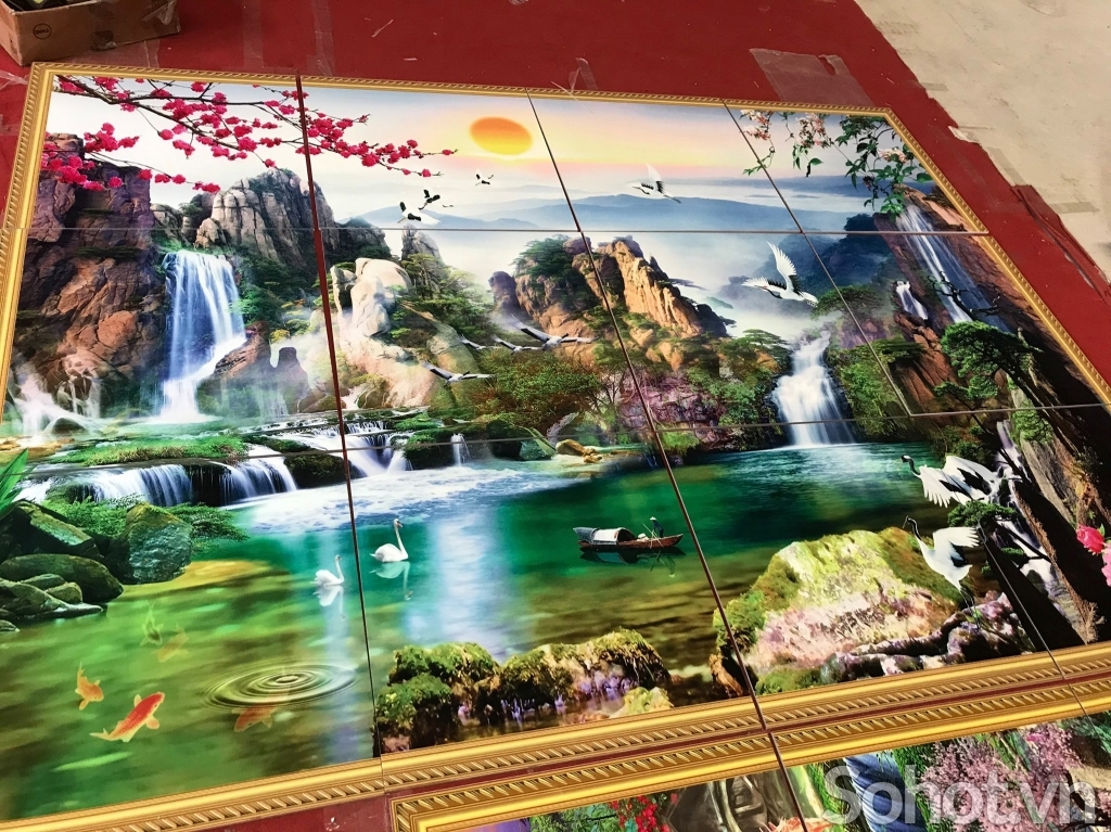 Tranh gạch 3D sơn thủy hữu tình