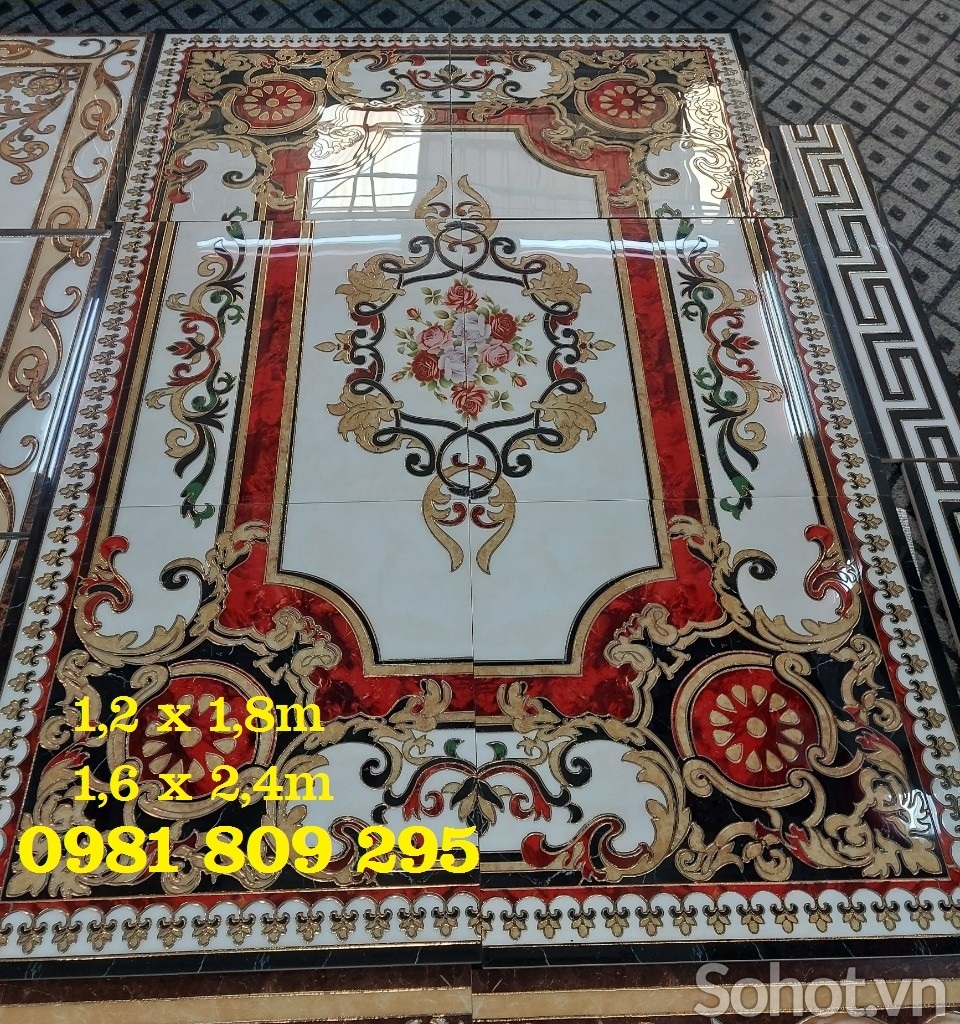 Thảm gạch hoa lát nền phòng khách cao cấp