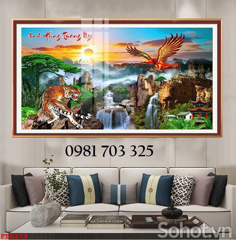 Tranh gạch hổ phong thủy đẹp