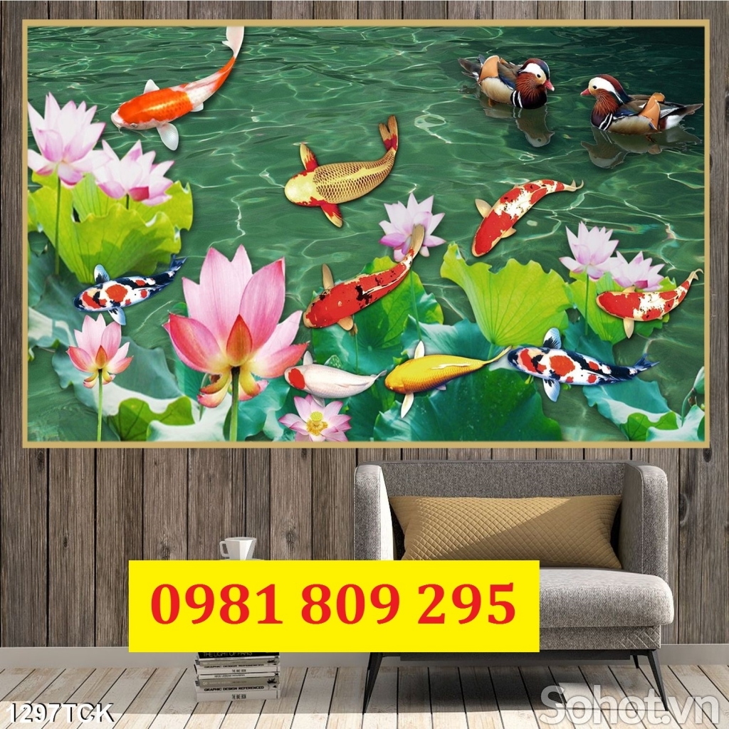 Tranh gạch men cá chép Hn8282