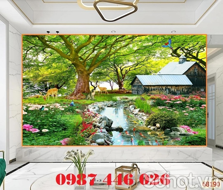 Gạch tranh phong cảnh 3d đẹp HP722