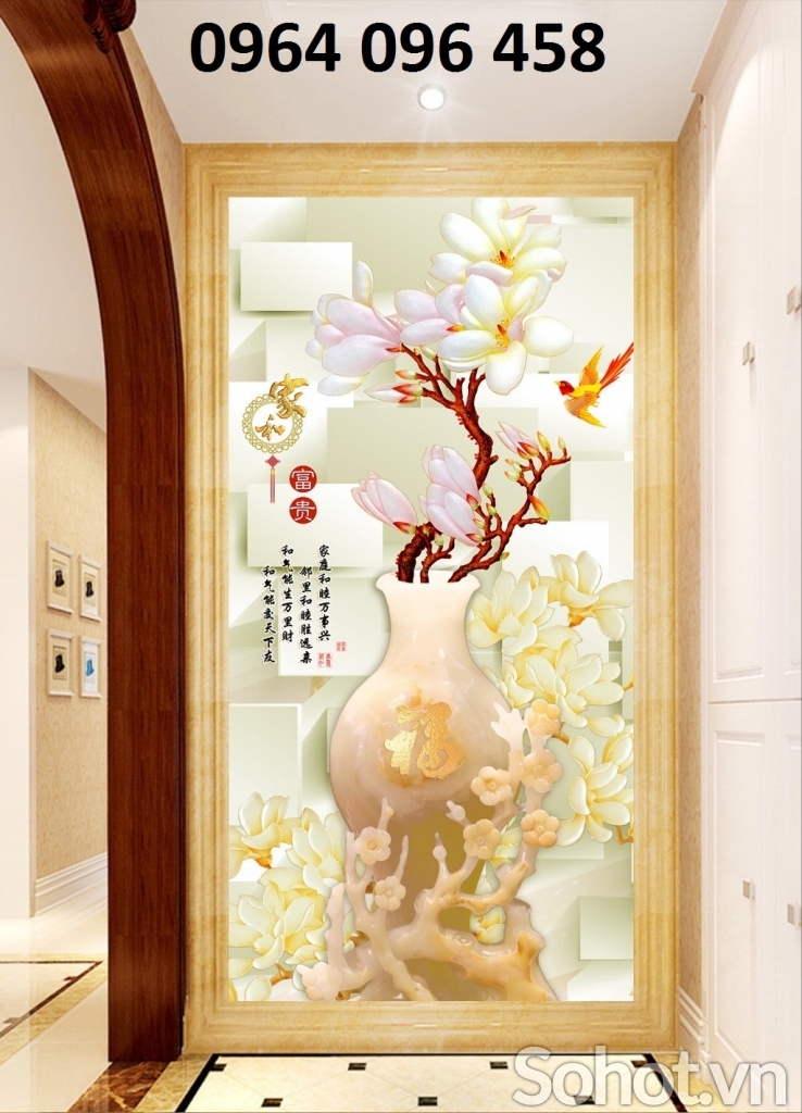 Tranh gạch 3d bình hoa - gạch tranh 3d bình hoa - VVB35