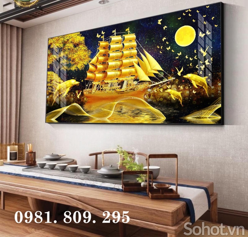 Tranh gạch men thuyền buồm