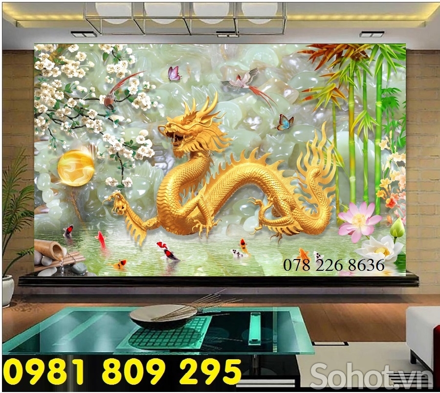 Tranh gạch rồng - gạch tranh ốp tường 3d