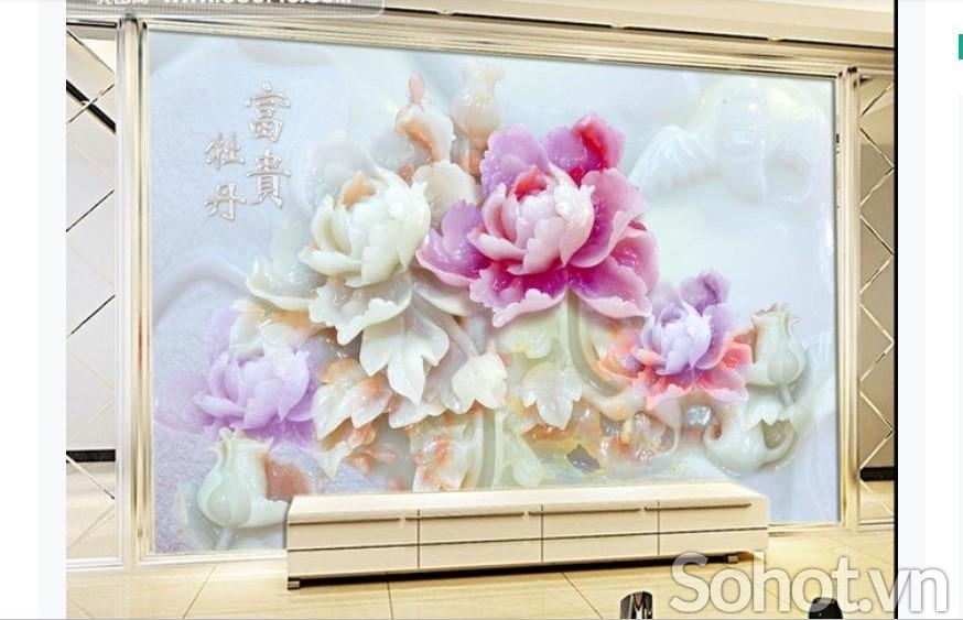 Tranh gạch- Tranh hoa mẫu đơn