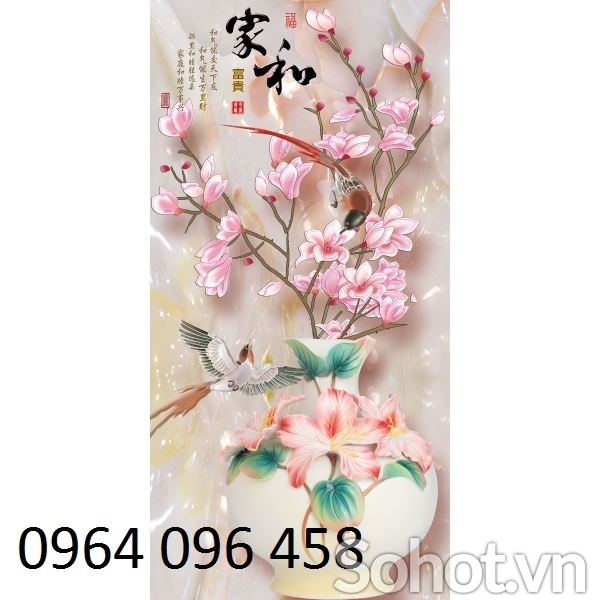 Tranh gạch 3d ốp tường hoa ngọc 3d - 6433XN