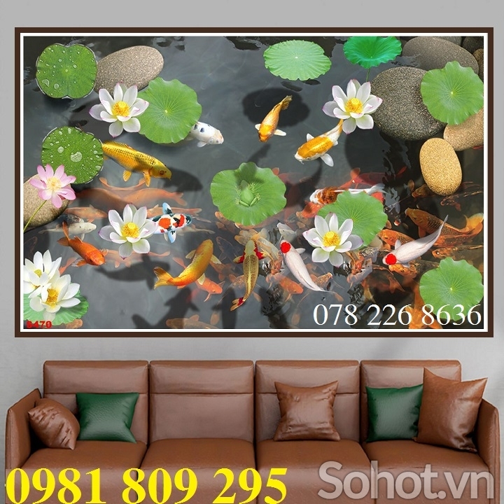 Gạch tranh 3d cá chép