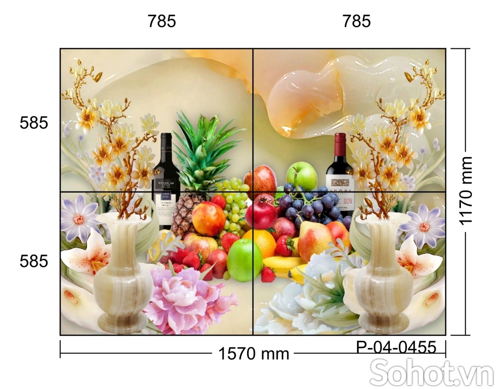 Tranh gạch trang trí phòng thờ