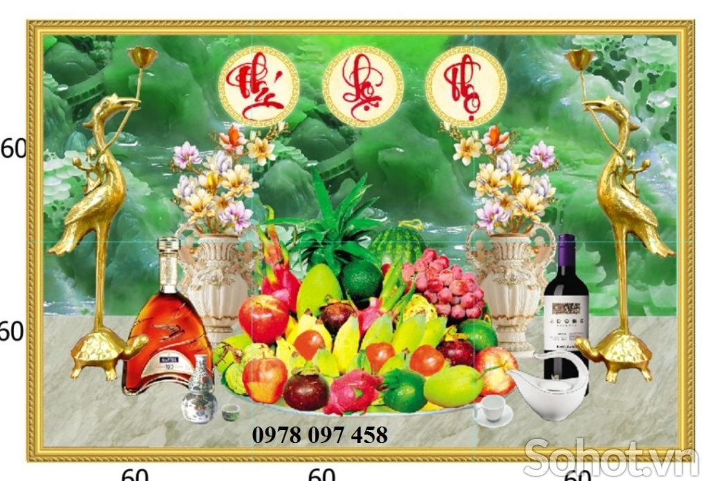 Tranh gạch 3D ốp phòng thờ