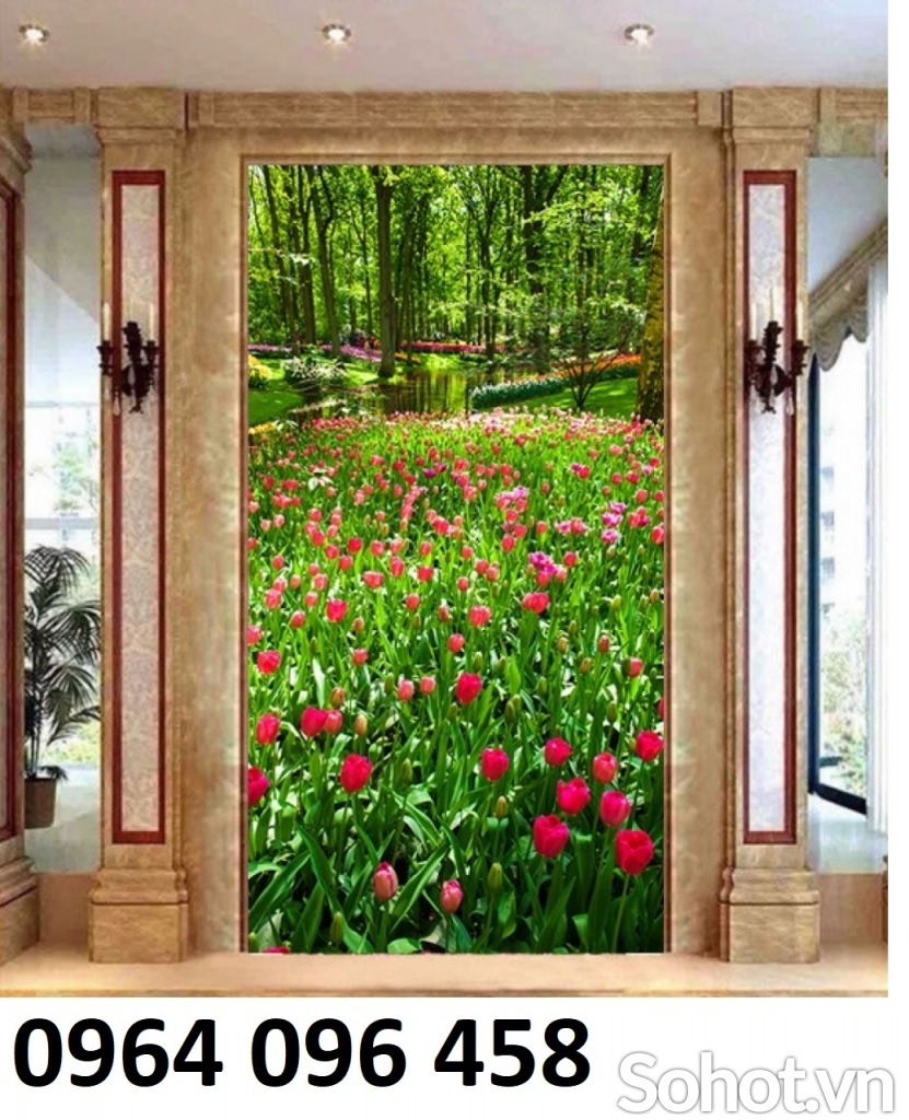 Tranh gạch 3d con đường hàng cây - CBV62