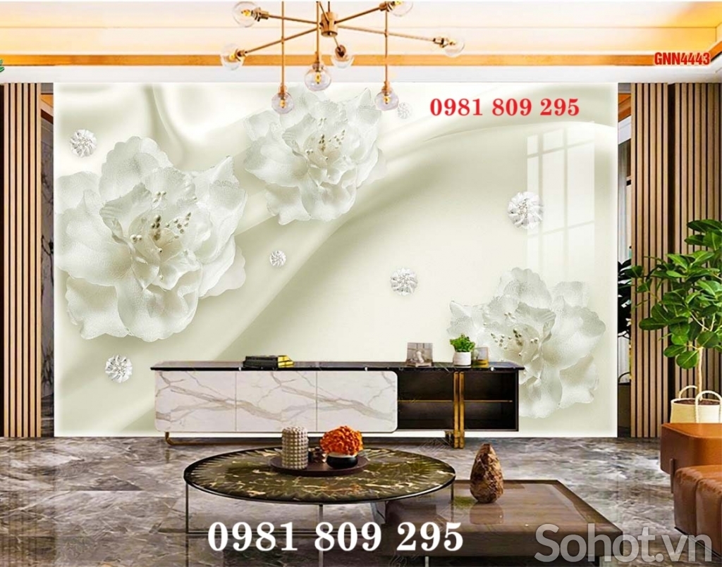 Tranh ốp tường , gạch tranh hoa leo tường