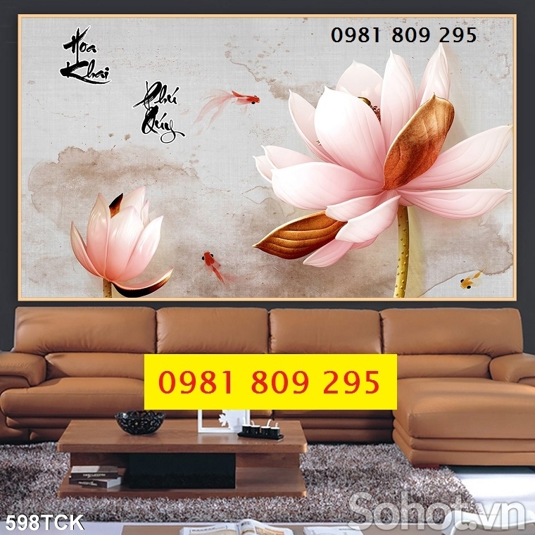 Tranh gạch hoa sen , gạch 3d HP36365