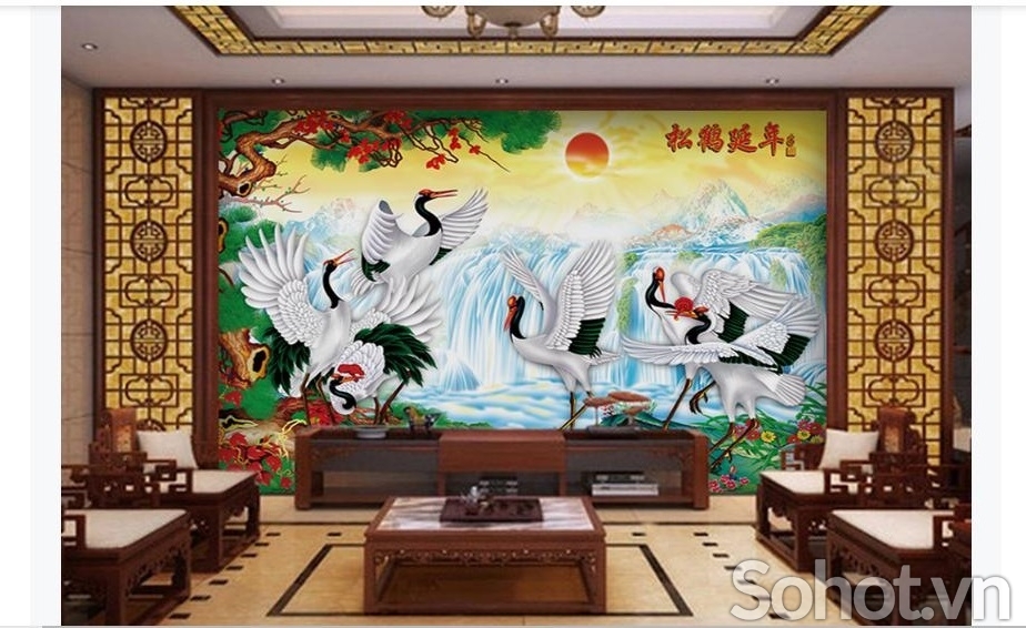 Gạch trang trí phòng khách