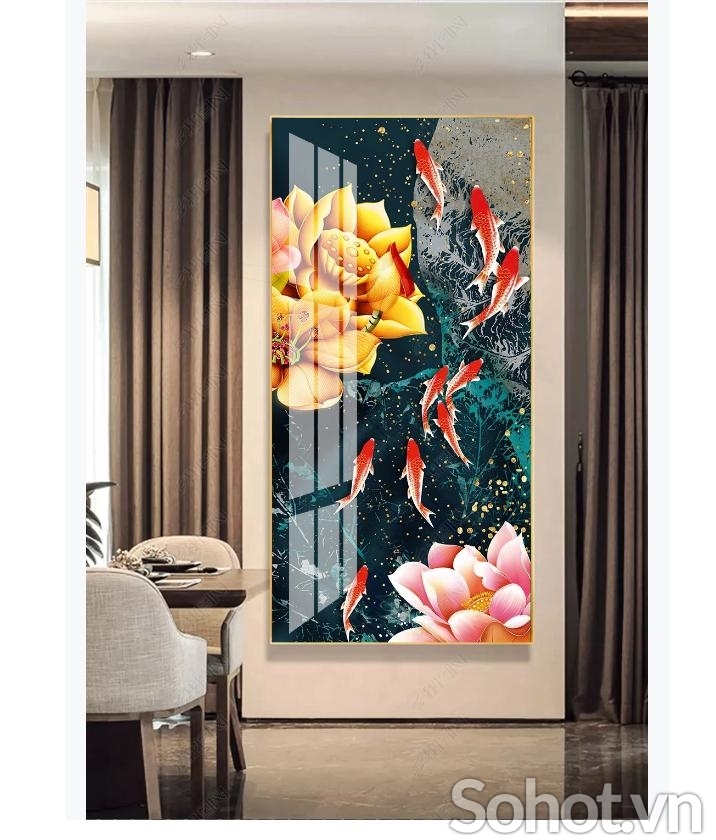 Gạch ốp tường 3d cá chép