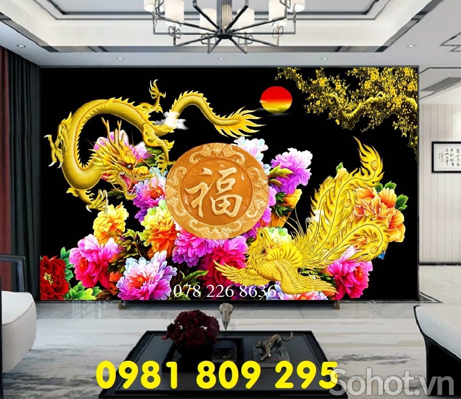 Tranh gạch men rồng phong thủy