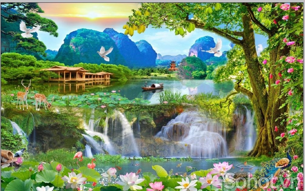 Gạch tranh- tranh trang trí phòng khách