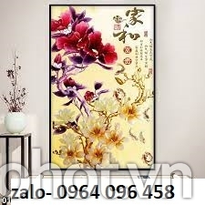 Tranh gạch 3d phong thủy hoa mẫu đơn - NBV66