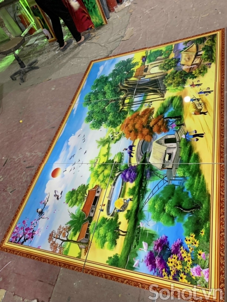 Gạch 3d tranh làng quê