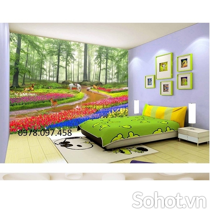 Gạch tranh 3D phòng ngủ