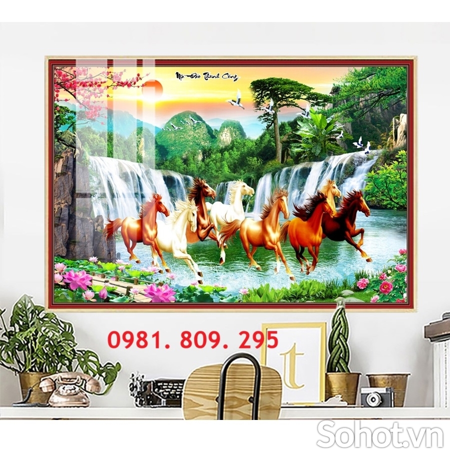 Tranh gạch ngựa 3d , gạch tranh mã đáo thành công JH986