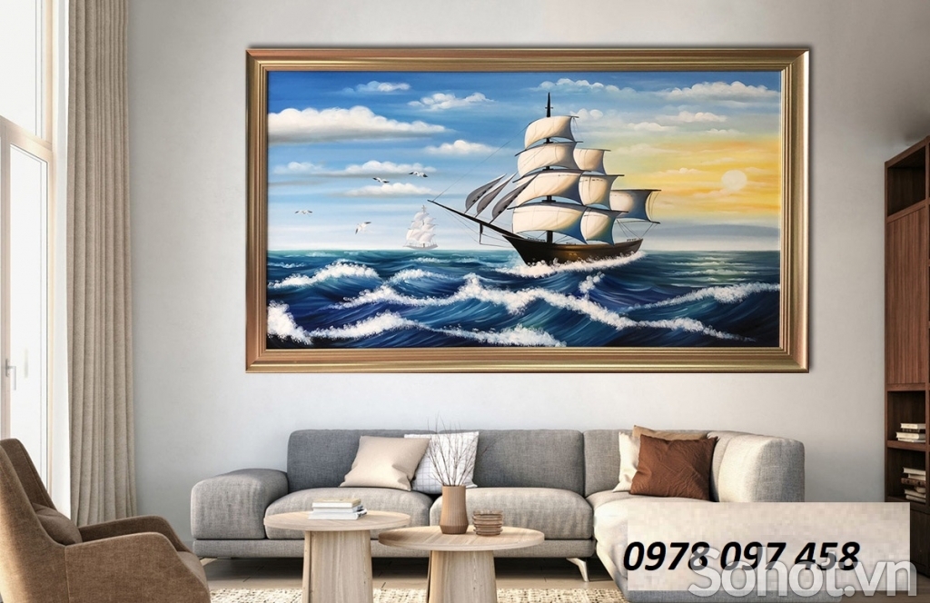 Tranh gạch thuận buồm xuôi gió