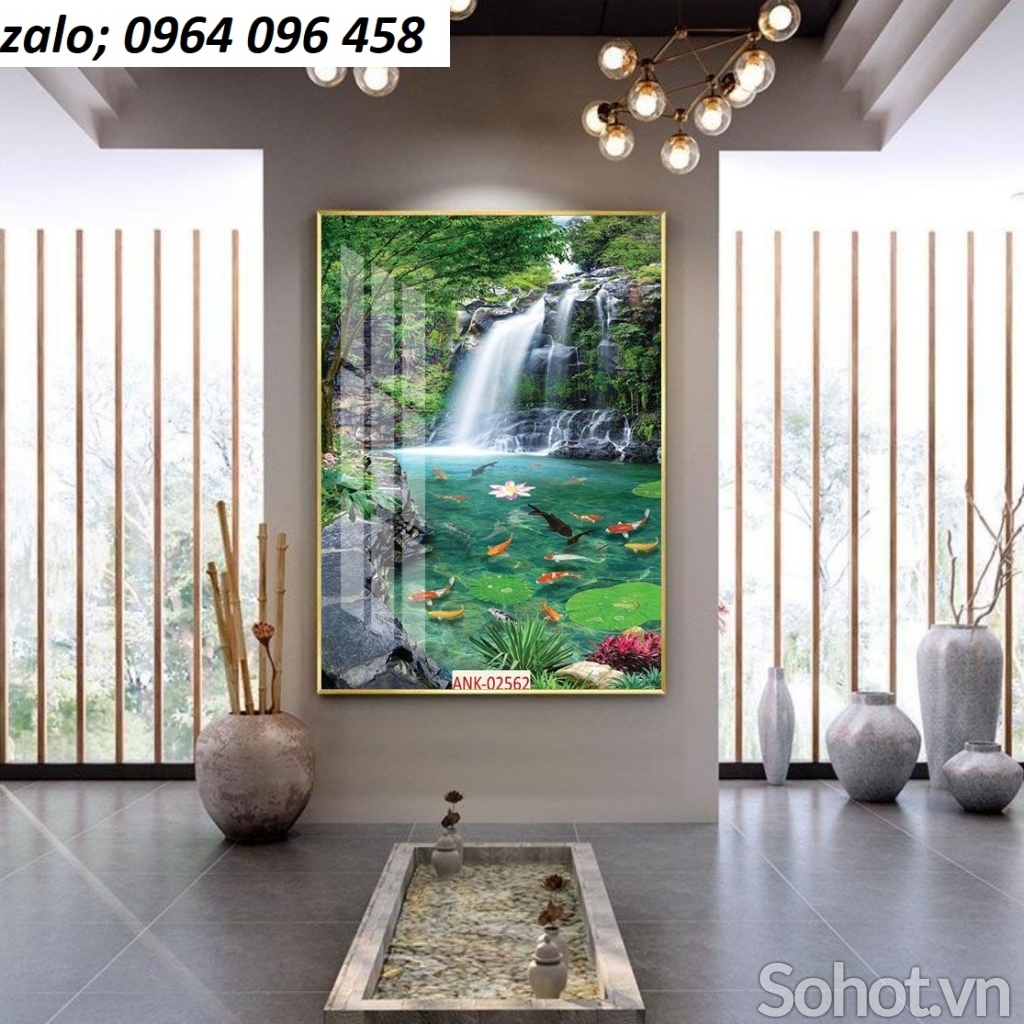 Gạch tranh 3d ốp tường phong cảnh khổ đứng - XDC21