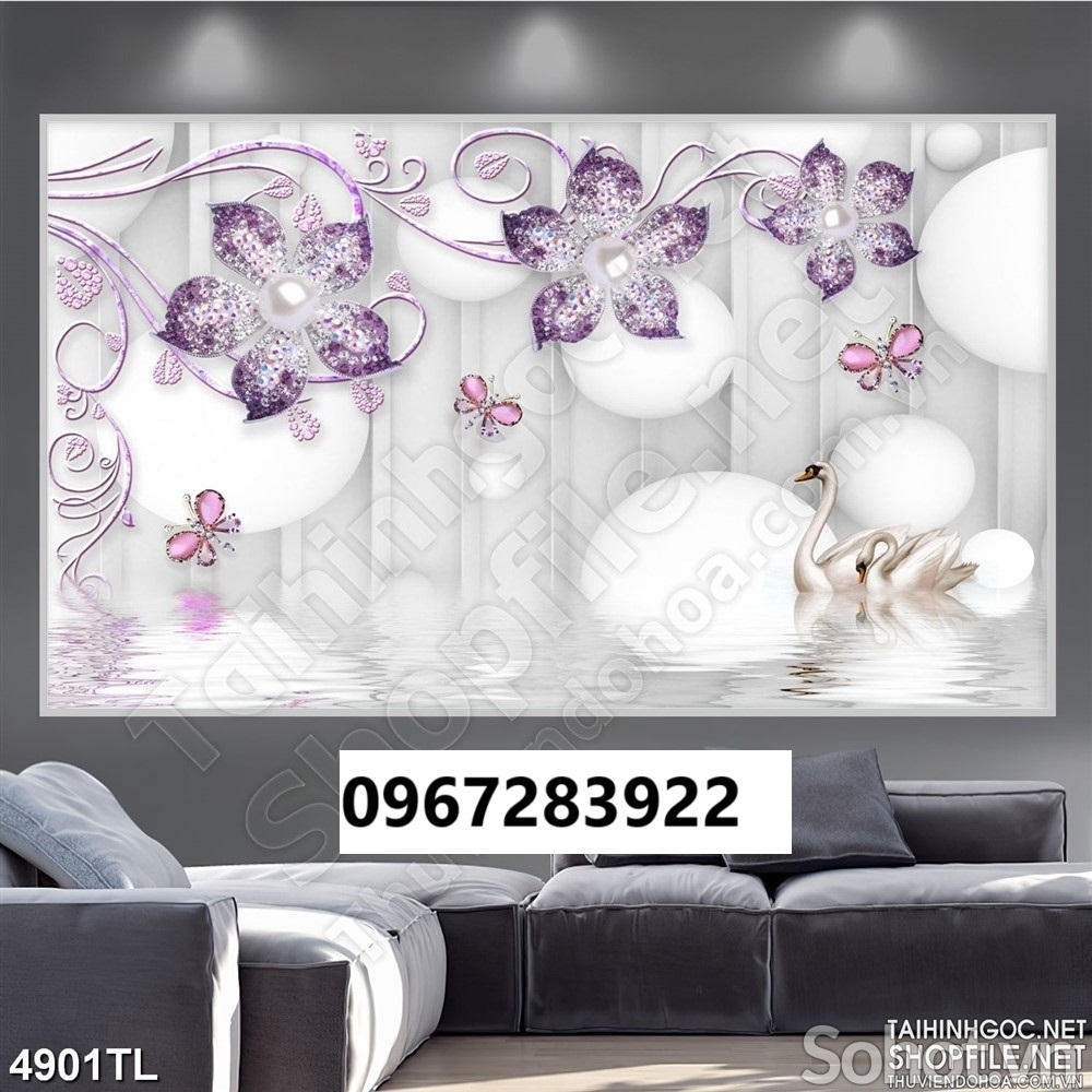 Tranh gạch 3d hoa trang trí nhà