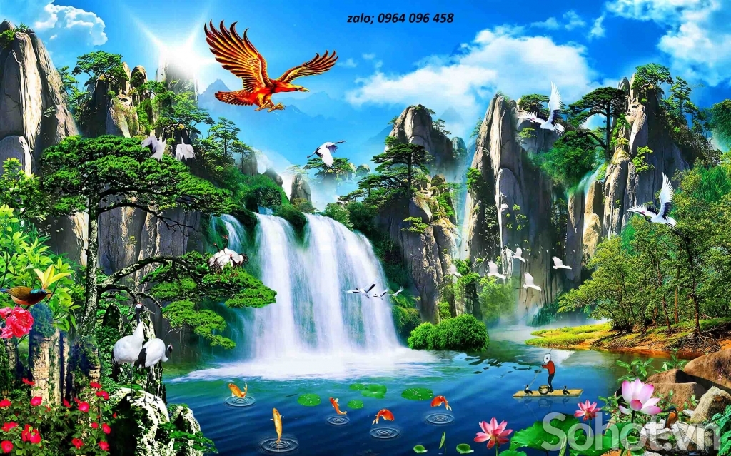Tranh gạch 3d ốp tường phòng khách - GVC21