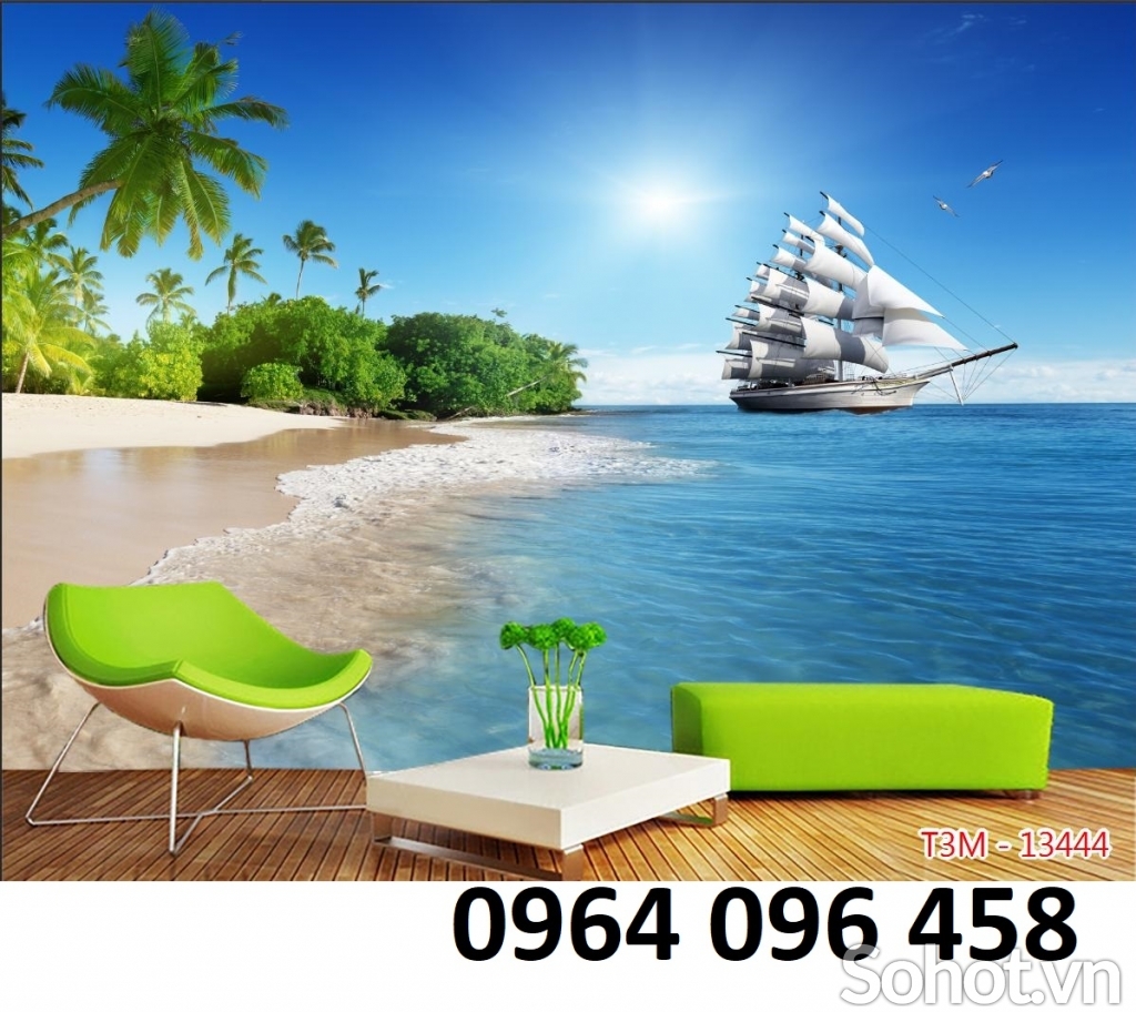 Tranh gạch 3d thuyền buồm - BMMN95