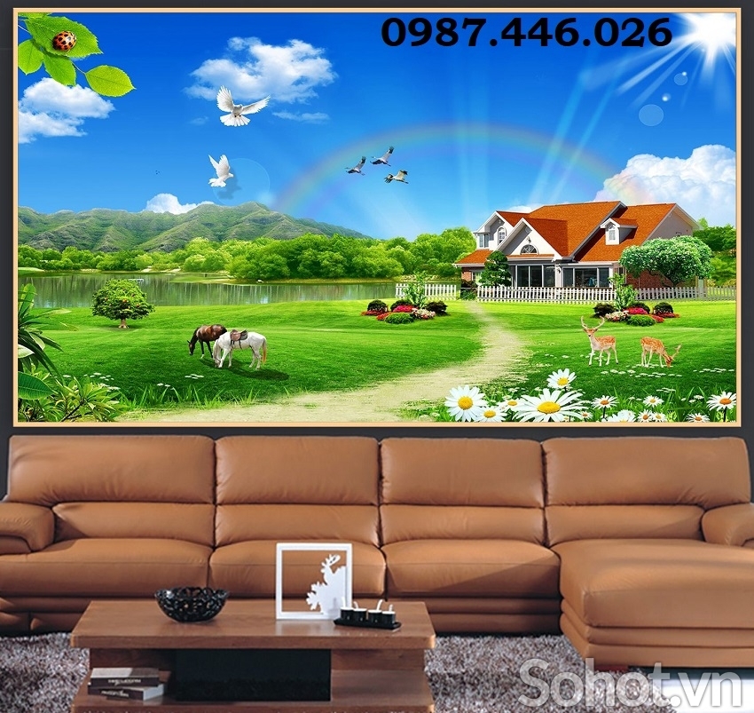 Tranh gạch men 3d phong cảnh thiên nhiên HP9723