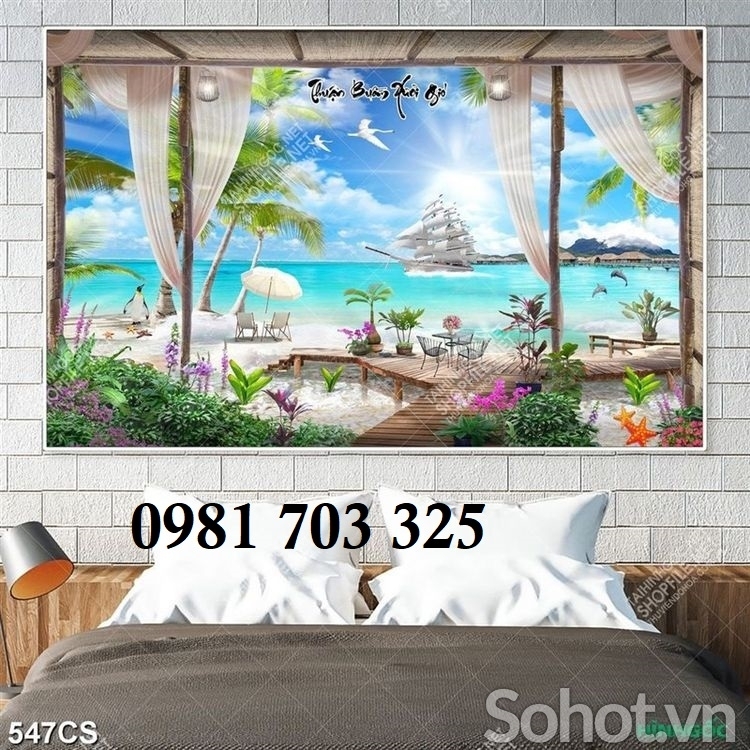 Tranh gạch cửa sổ trang trí