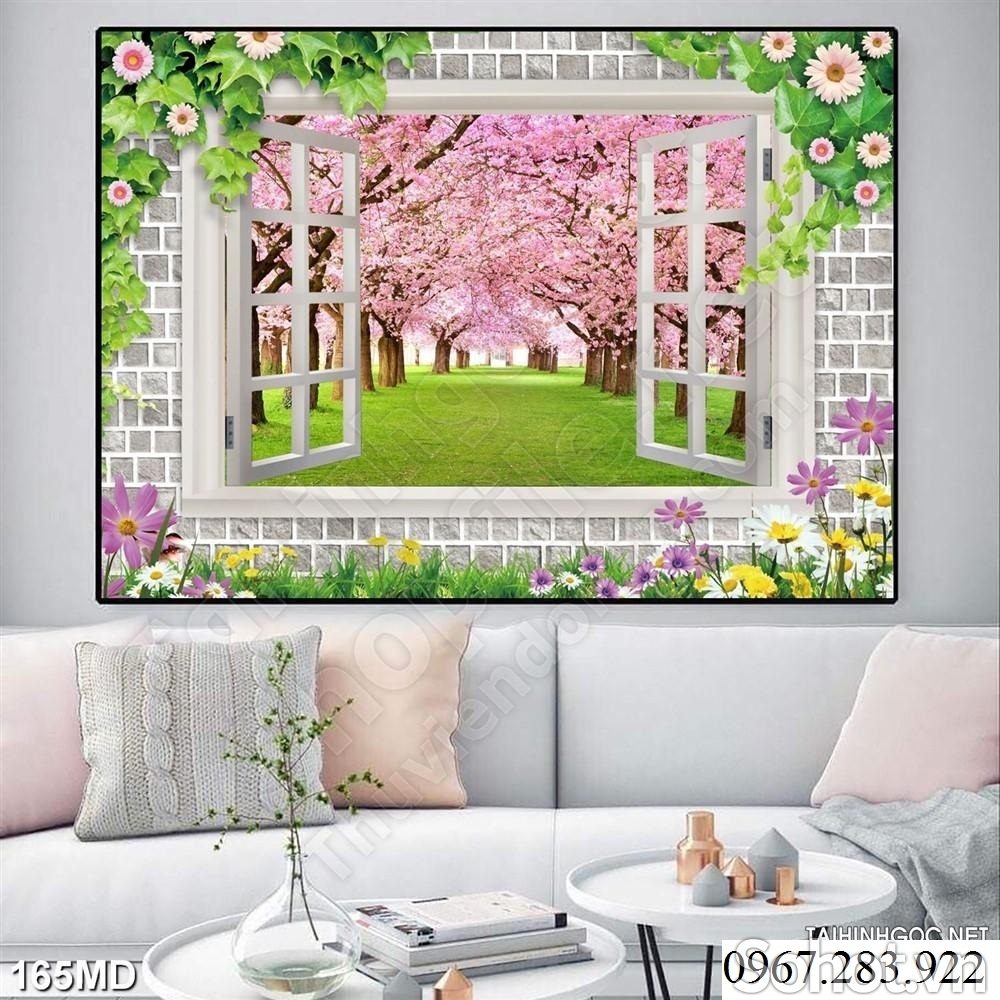 Tranh gạch- Tranh hoa đào