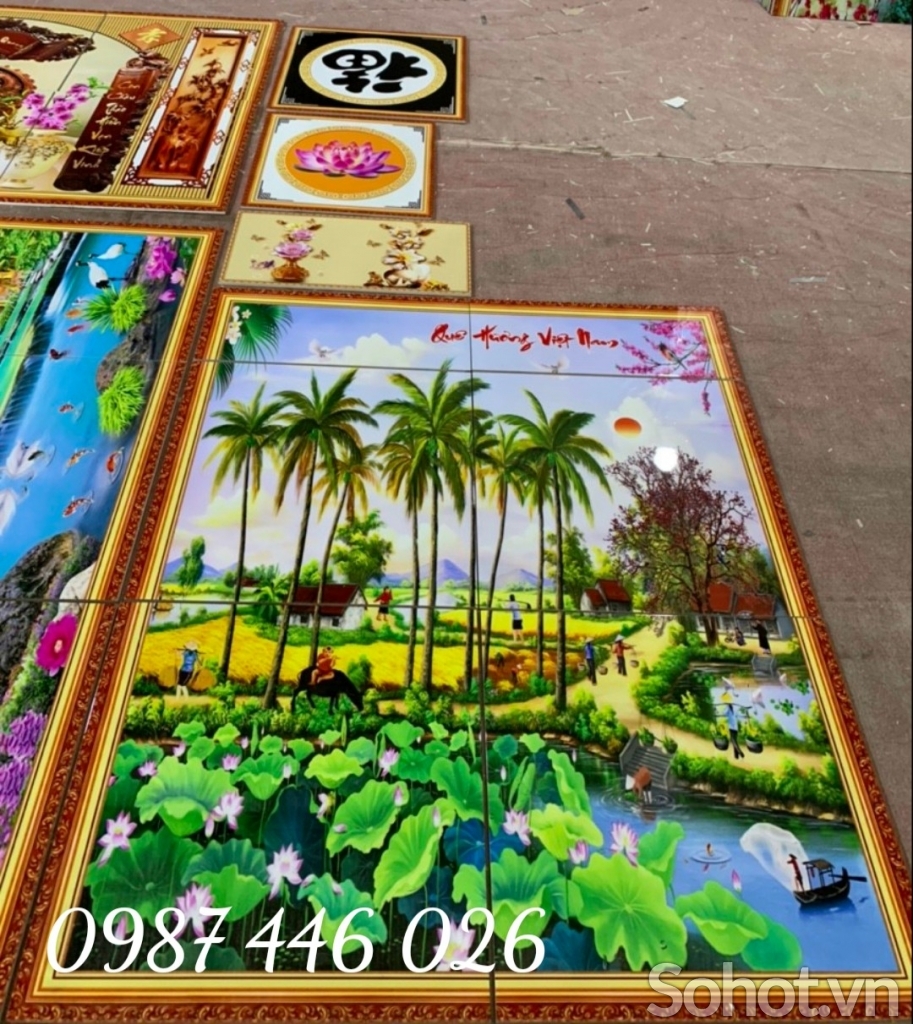 Gạch 3d tranh làng quê