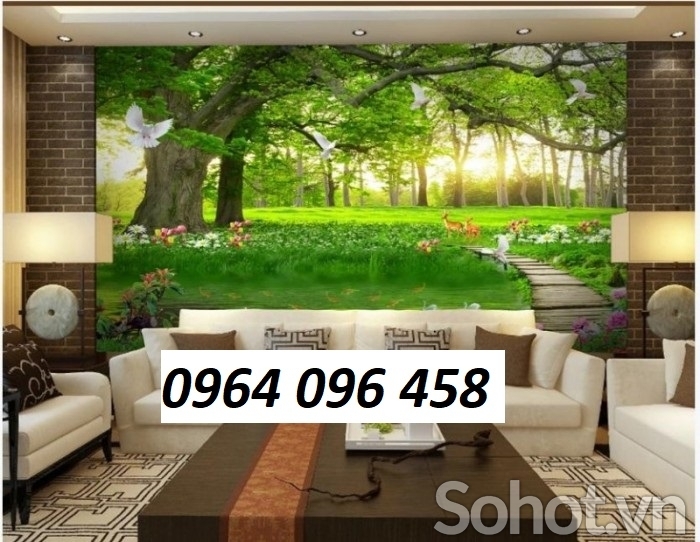 Tranh gạch phong cảnh rừng cây 3d - SXVC633