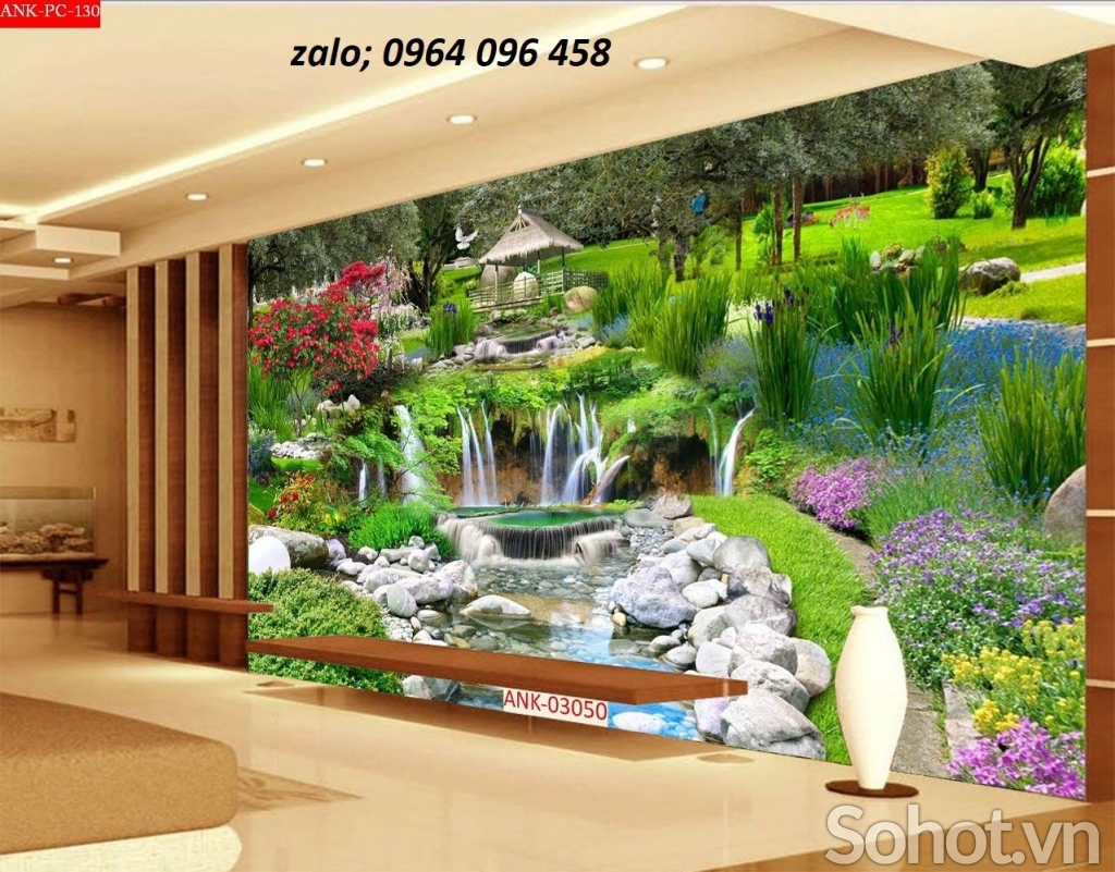 Gạch tranh 3d dán tường phòng khách - KMNN6