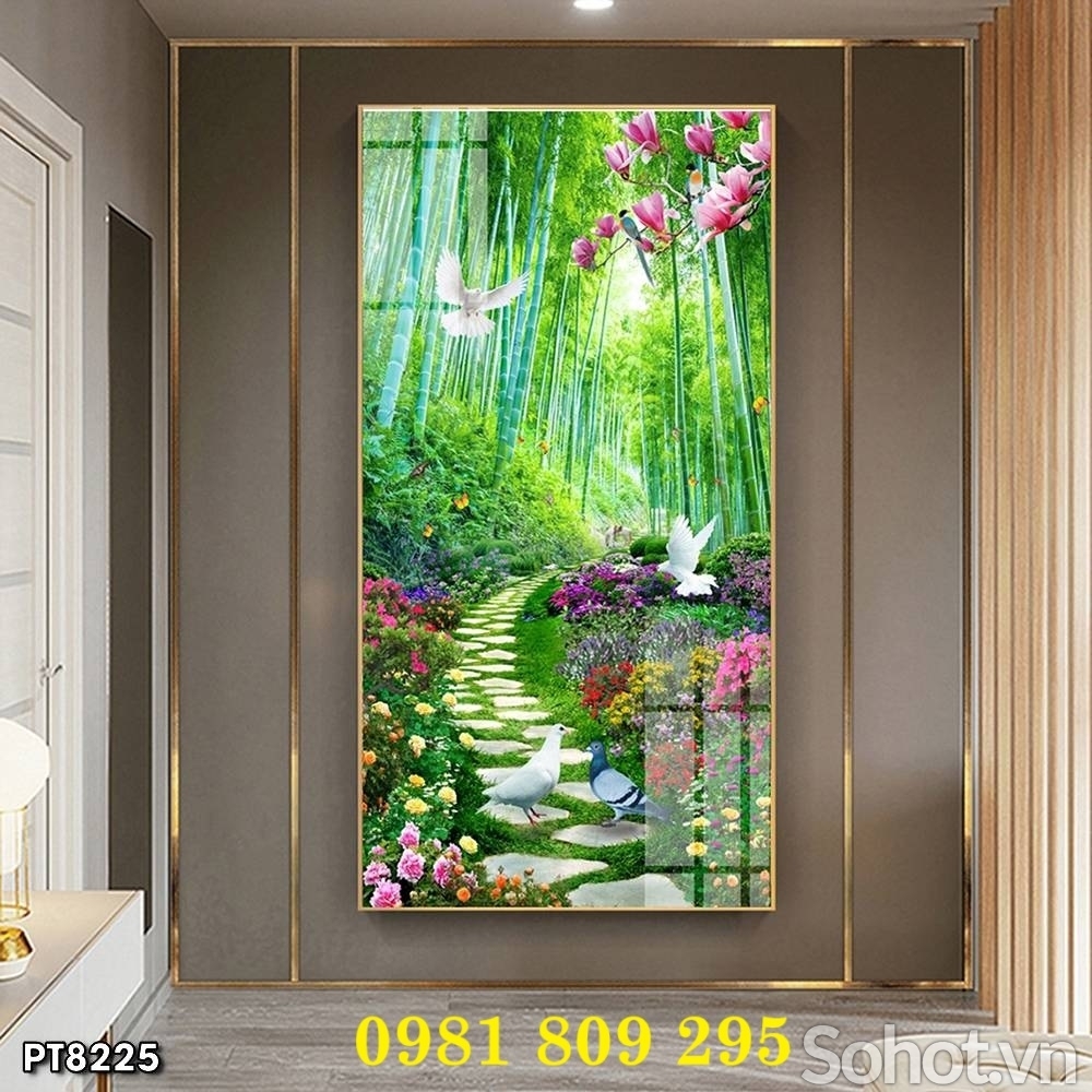Tranh gạch men , gạch ốp tường  phong cảnh lối đi  HN9399
