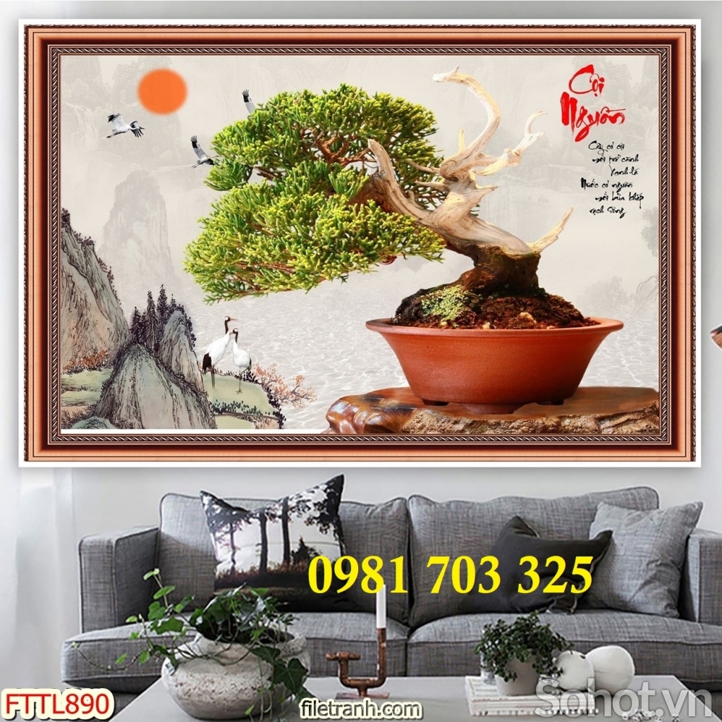 Gạch tranh đẹp hoa mai vàng