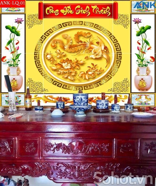 Tranh gạch 3d phòng thờ - XCCC55