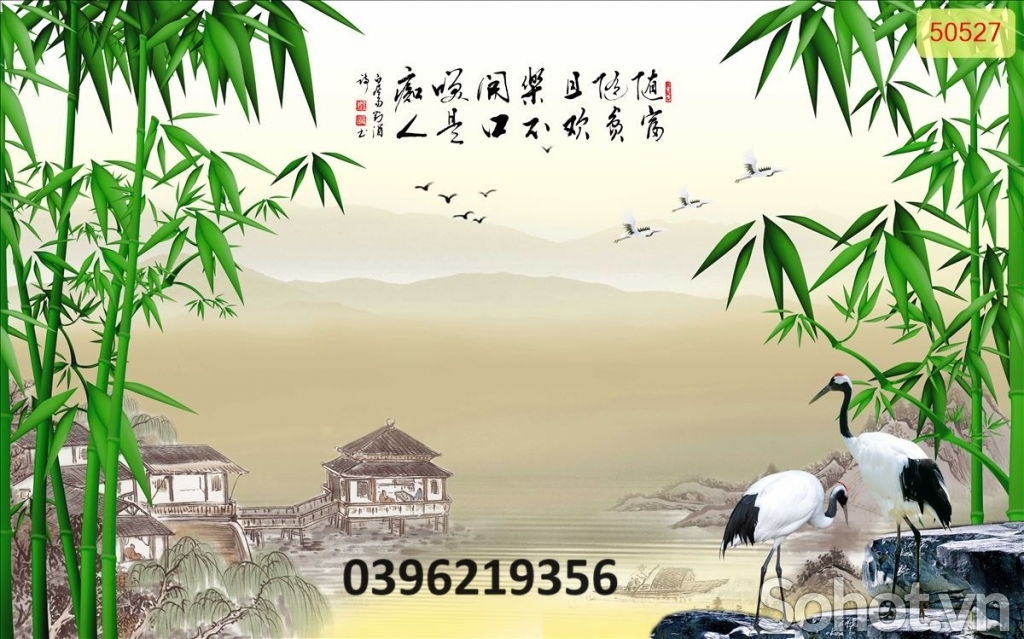 Tranh tùng hạc treo tường đẹp